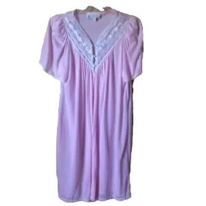 Vandemere Button Front Nightgown/Robe Pink Large